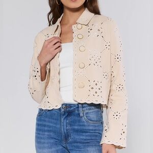 Women's Cream Eyelet Adelaide Jacket